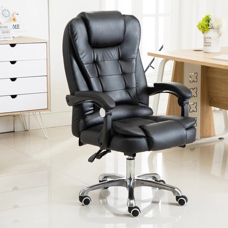 FENIXSHOP24 Poltrona/Sedia Ufficio Ergonomica Presidenziale Reclinabile e Direzionabile con Braccioli Imbottiti e Altezza Regolabile,con rotelle – Nera HLD-809