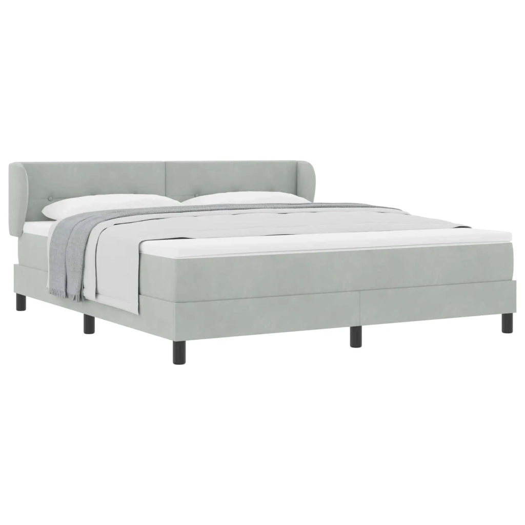 Letto a molle con testiera Grigio chiaro 180 x 200 cm Velluto 3340400