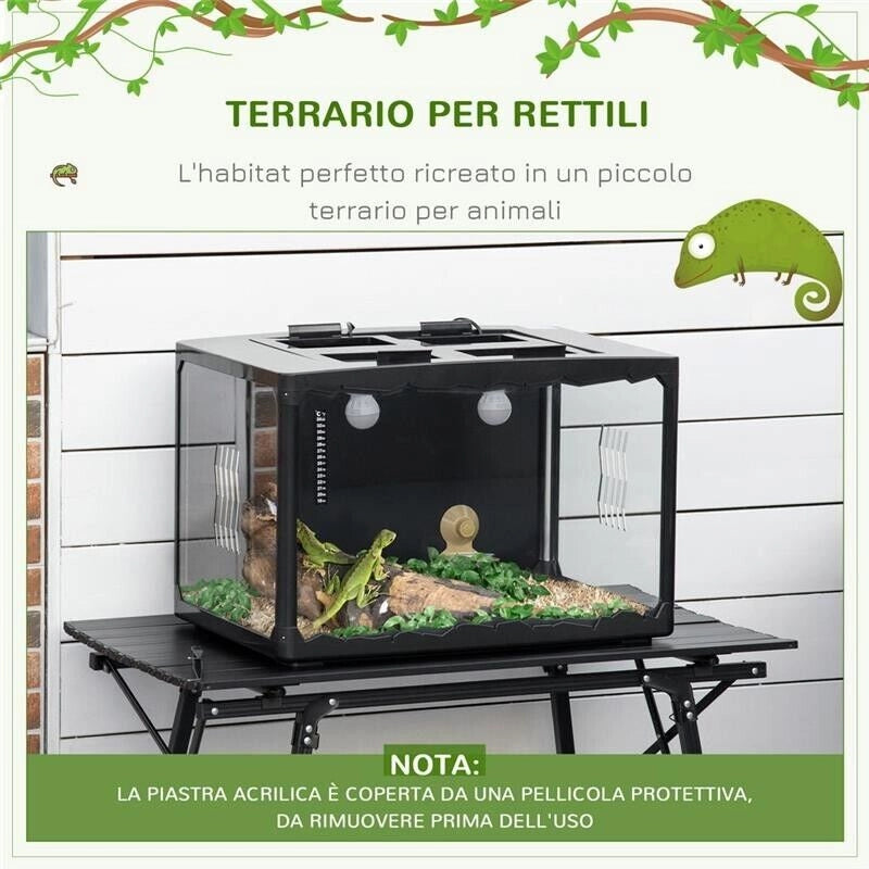 TARTARUGHE DI TERRA CAMALEONTE, IGUANA, GECO E RETTILI IN VETRO CON TERMOMETRO