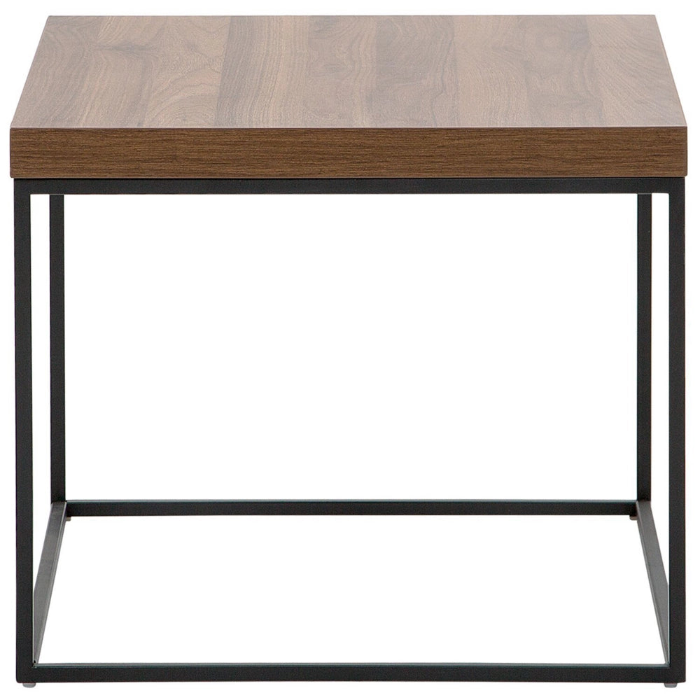 Tavolino piano in legno scuro gambe metallo nero 50 x 60 x 60 cm Industriale soggiorno
