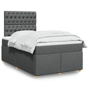 vidaXL Giroletto a Molle con Materasso Grigio Scuro 120x200 cm Tessuto