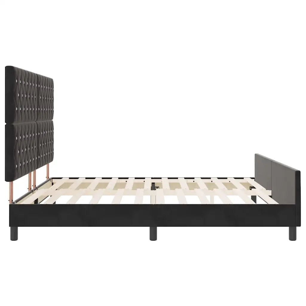 Letto a molle con testiera Nero 200 x 200 cm Velluto 3344899