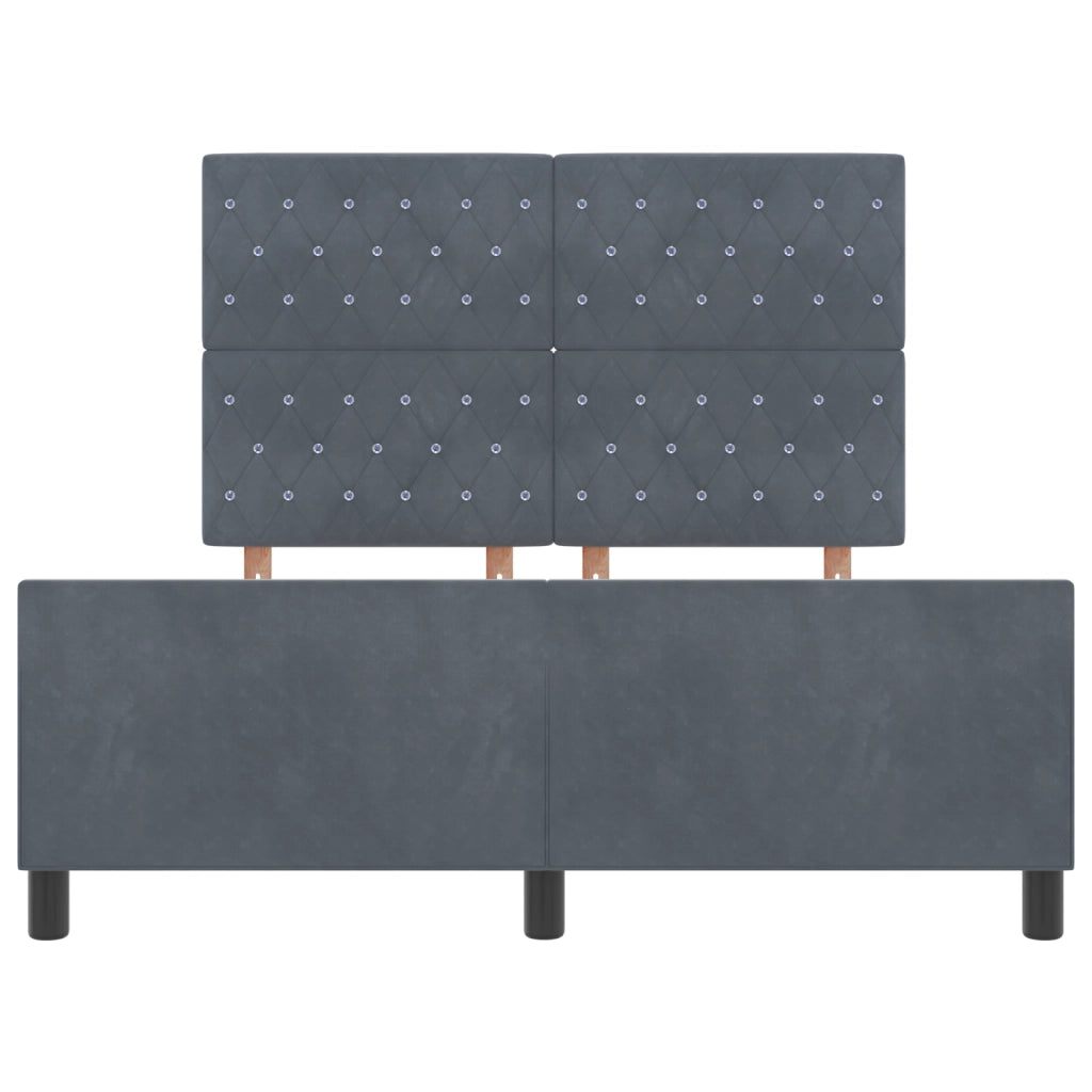 Struttura del Letto Grigio Scuro 160x200 cm Velluto