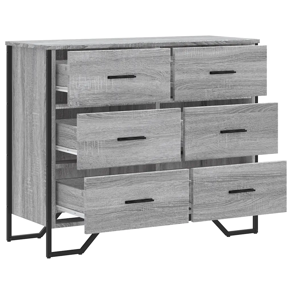 Cassettiera Grigio Sonoma 91x35,5x74,5 cm in Truciolato