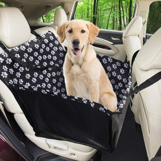 Autostoletto acqua resistente per animali domestici con cintura di sicurezza per cani, copertura per sedile posteriore e anteriore per cani con zoccolo per sedile (68 x 57 x 33 cm)