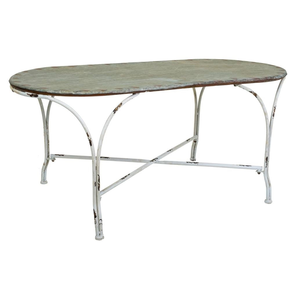 Tavolino in metallo 120,5x65x52h cm grigio