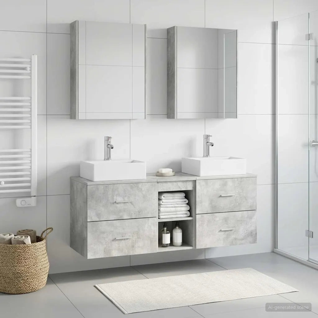 Set di mobili per il bagno 5 pcs Grigio Cemento 3406810