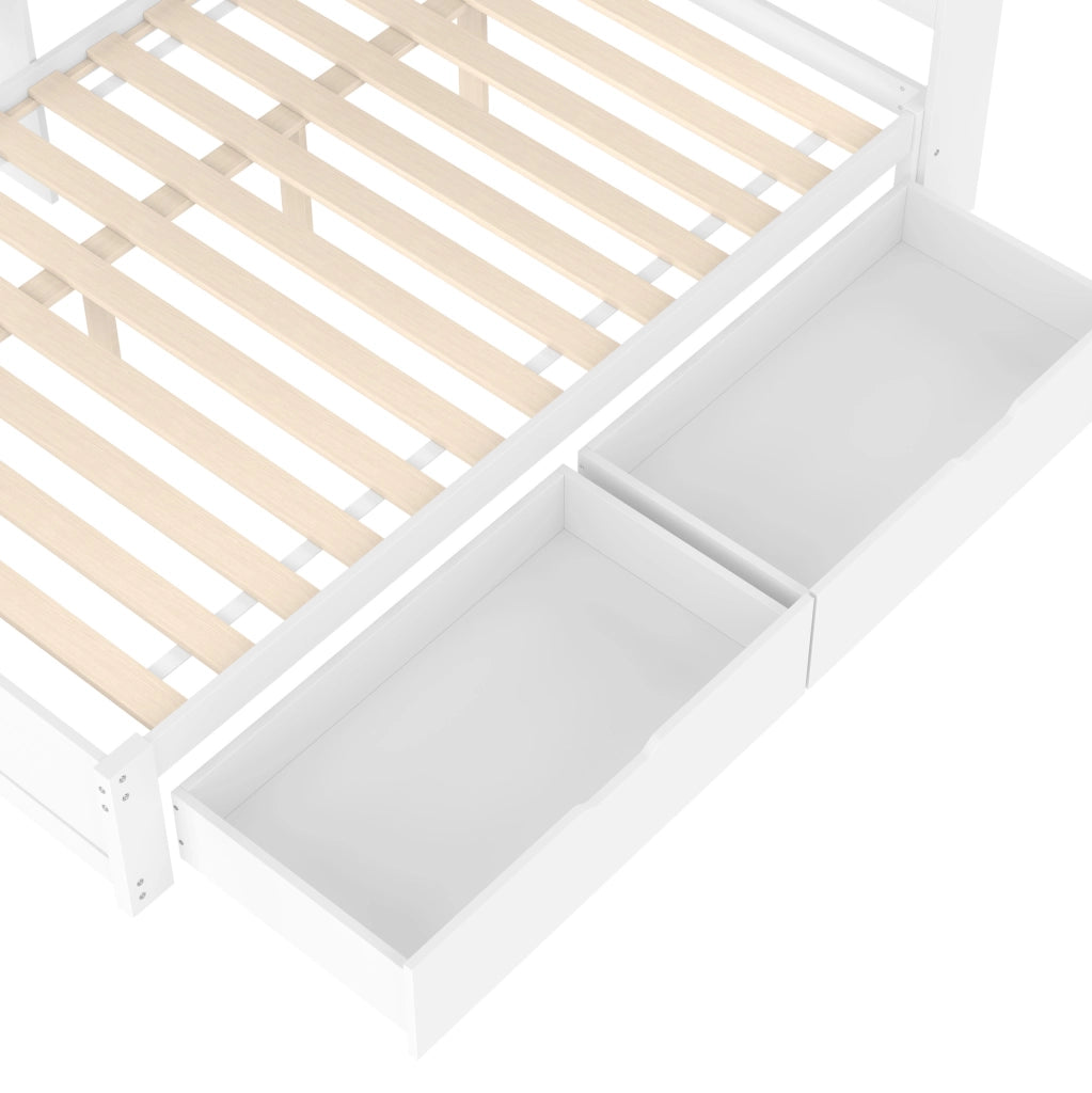 Divano letto 140x200 cm con prese e 2 porte USB in MDF e pino bianco