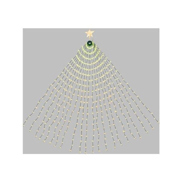Decoro luminoso lotti 68988 tenda mantello verde + puntale stella per
