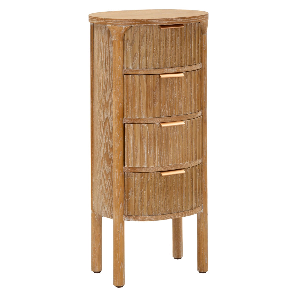 Falisa, Cassettiera 4 Cassetti, 38x34x82h cm Marrone Ciliegio