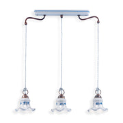 Lampadario Classico Chieti Metallo E Ceramica Nero Sfumato Argento 3 Luci E14