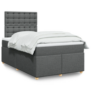 Giroletto a Molle con Materasso Grigio Scuro 120x190cm Tessuto 3291234