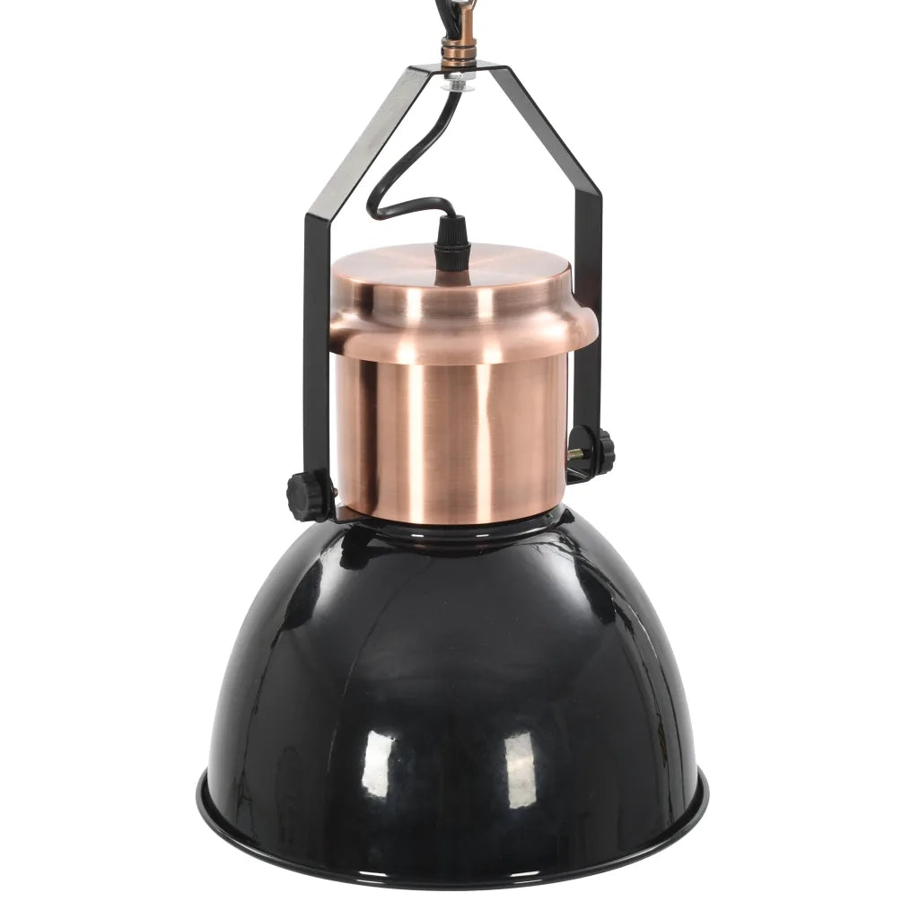 Set di 2 moderne plafoniere rotonde 23 x 36 cm design elegante per ufficio o soggiorno in metallo nero 02_0045976