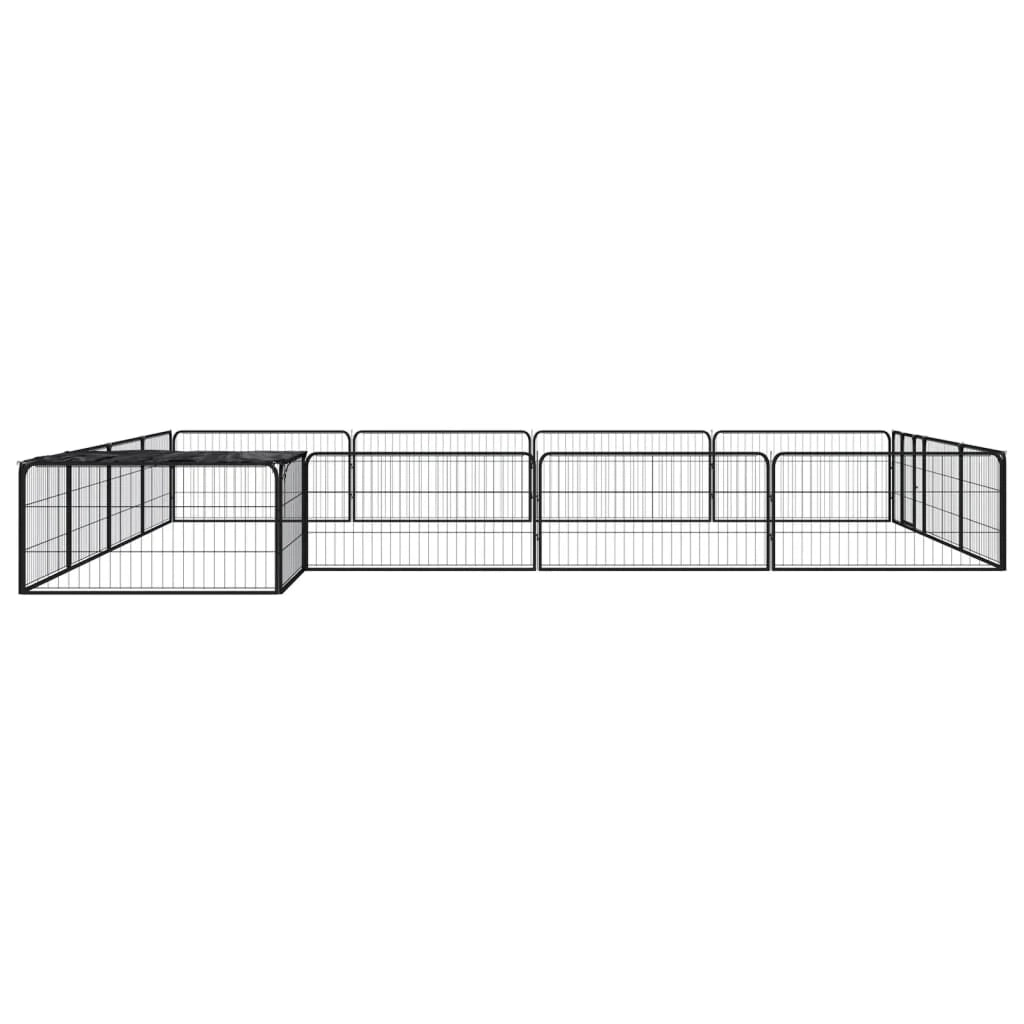Recinto per cani 16 pannelli 100 x 50 cm acciaio verniciato a polvere nero 02_0043610