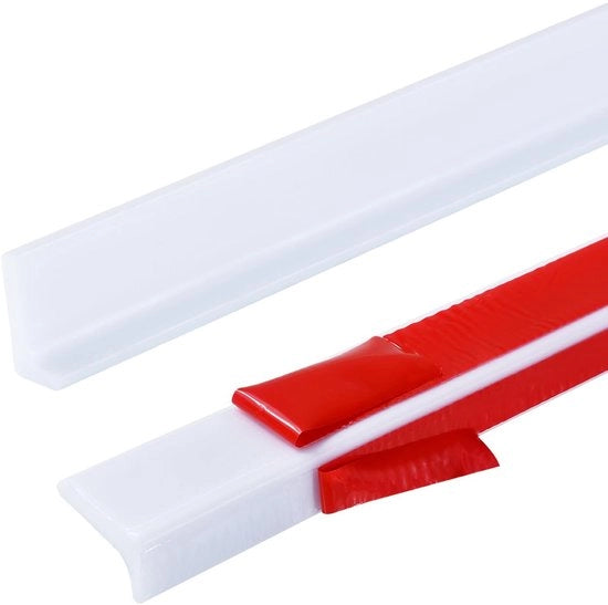 Douchescherm L-vormig 3cm Barriera idrossalica per doccia, sigillante per cucina e bagno, striscia di protezione per superfici, striscia di copertura per doccia (3 Metri, Bianco - Due strisce autoadesive per la parte posteriore)