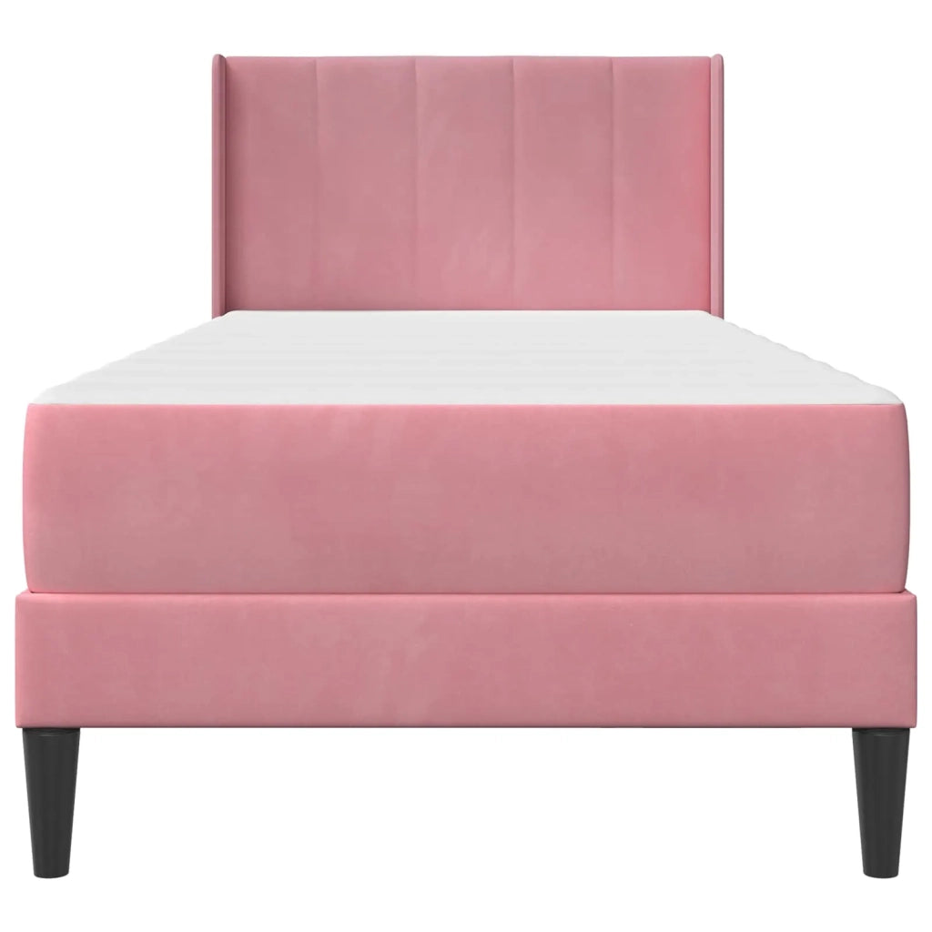 Struttura letto con materasso Rosa 90 x 190 cm Velluto 3414834