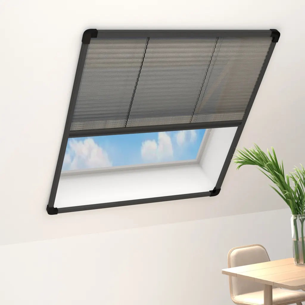 vidaXL Zanzariera Plissettata Finestre Alluminio Antracite 120x120 cm