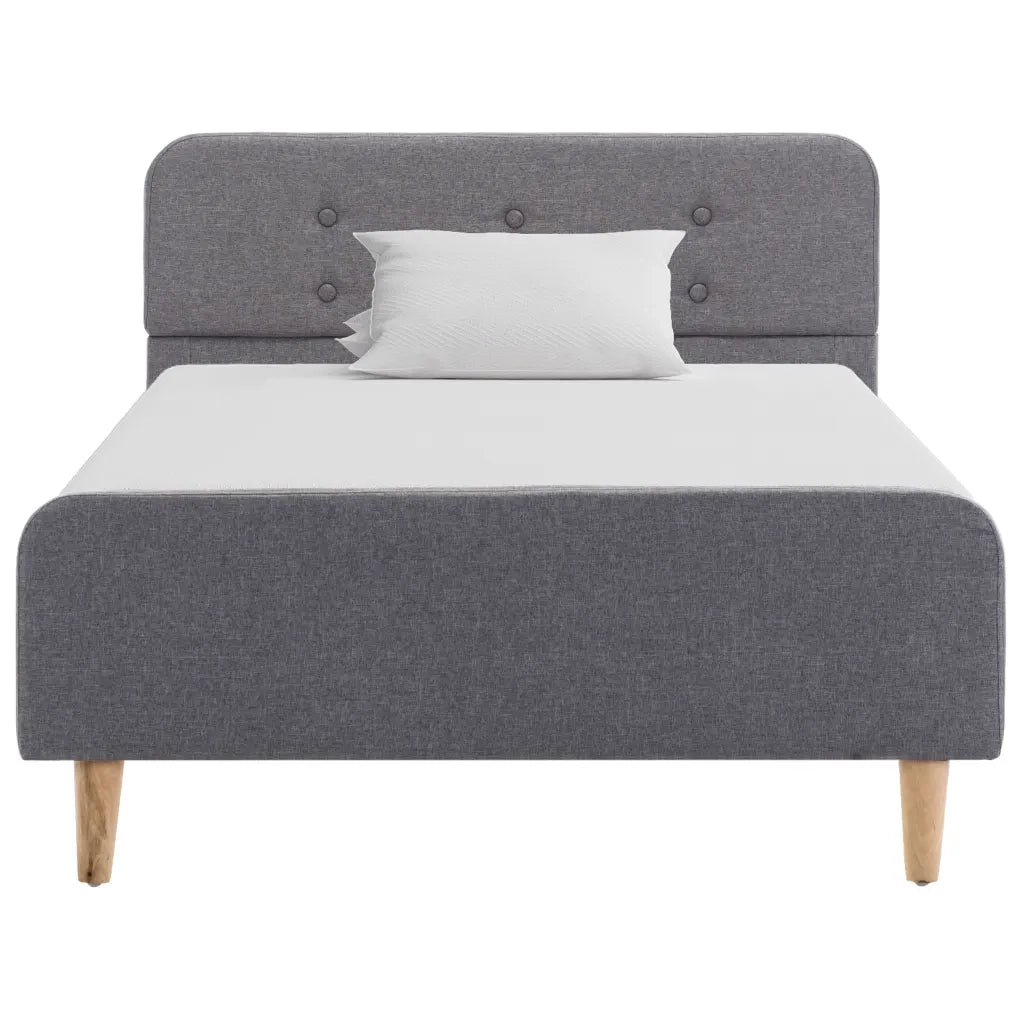 Letto singolo | Letto per adulti | Giroletto Grigio Chiaro in Tessuto 100x200 cm