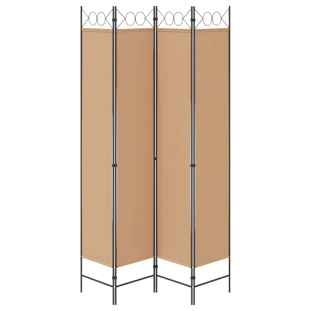 Divisorio Ambienti | Divider per stanze | Paravento a 4 Pannelli Beige 160 x 220 cm Tessuto