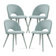 Set Karijoki di 4 Sedie Imbottite da Sala Pranzo Rivestimento in Tessuto - Verde Chiaro [en.casa]
