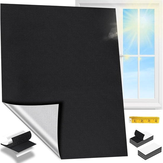 Tela di oscuramento con nastro adesivo - Zonwering per finestra - Tela oscurante - Tela termo e luce resistente - Tela di oscuramento per finestre - Tela di ombreggiamento per finestra - Sisma per doppio soffitto - 145 x 200 cm