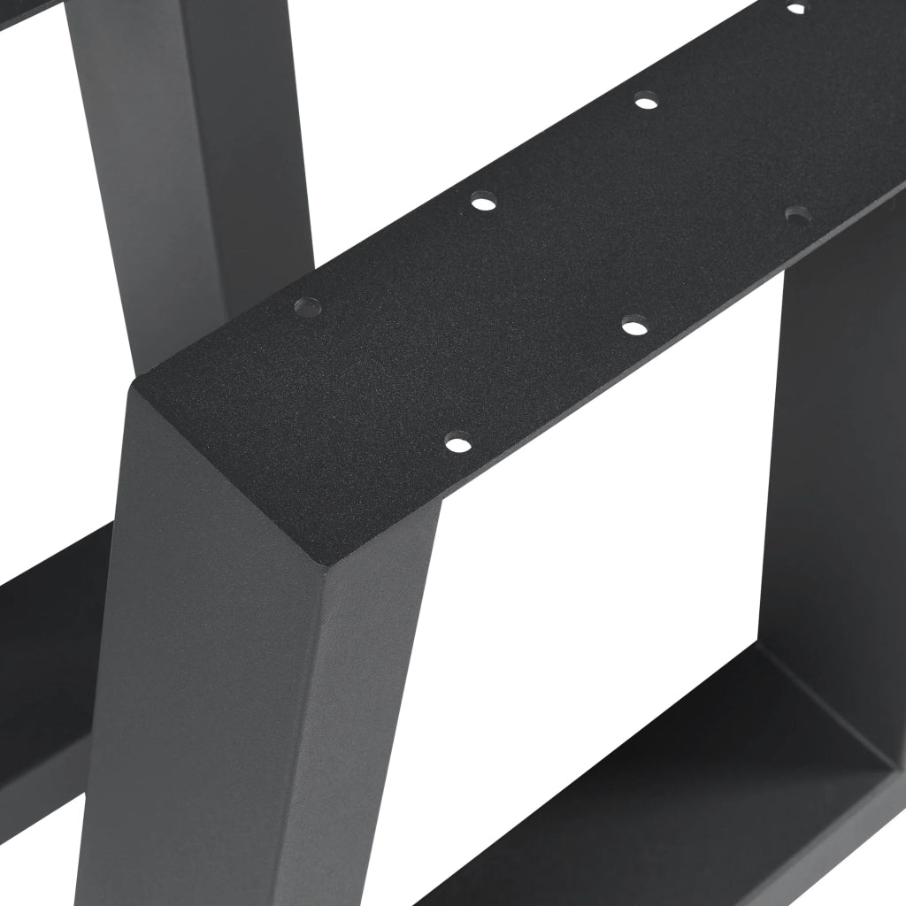 Set di 2 gambe per tavolo da arredamento moderno design originale fai da te acciaio Marstal 42 x 40 cm nero 03_0009688