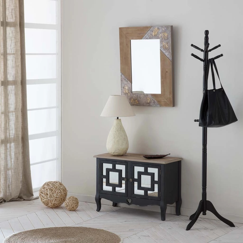 Mobile da ingresso in legno nero 83x36x56,5h