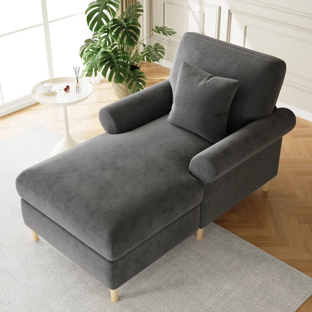 POLTRONA Relax reclinabile 133x87x90 cm Velluto Grigio