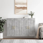 Armadietti a Parete 2 pz Grigio Cemento in Legno Multistrato 3198005