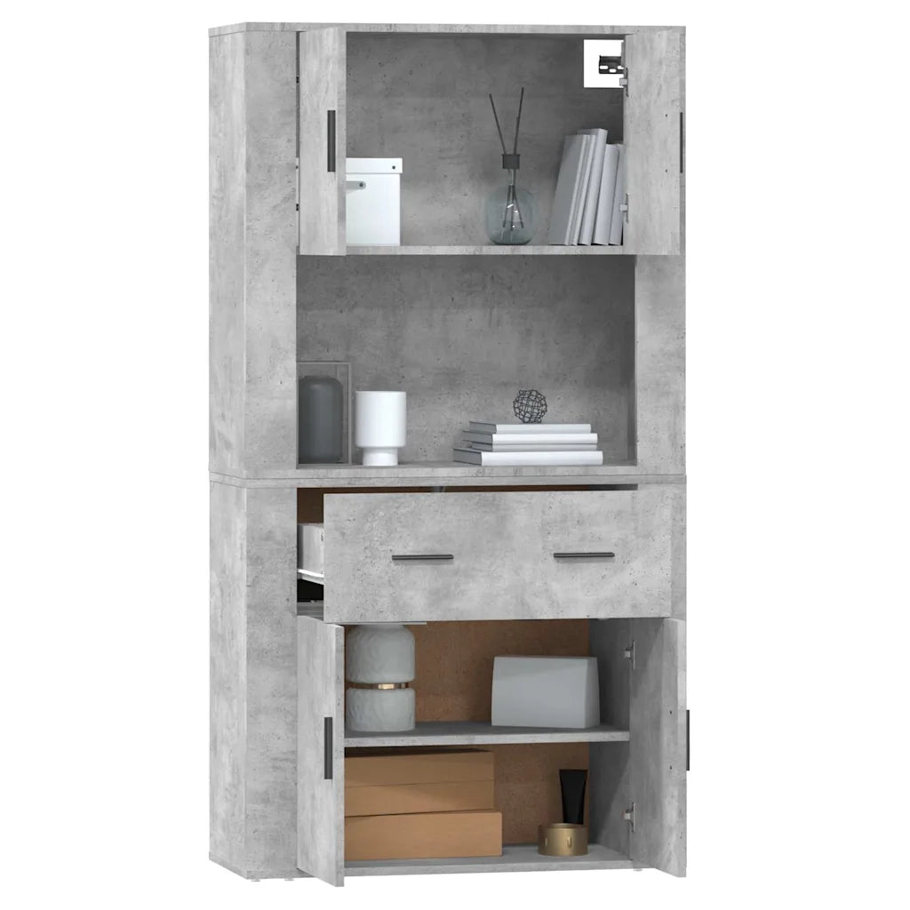Credenza | Madia | Buffet da pranzo | Armadio da pranzo Grigio Cemento in Legno Multistrato