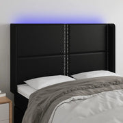 Testiera a LED-Testata con LED Nera 147x16x118/128 cm in Similpelle 684195