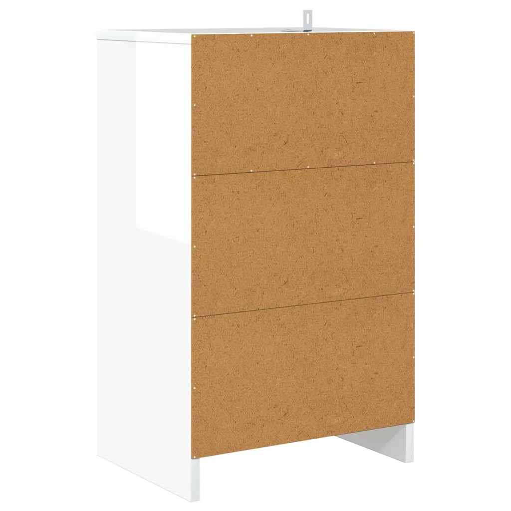 Comodino | Armadio da Notte | Mobiletto da notte Bianco Lucido 40 x 30 x 467 cm Legno multistrato