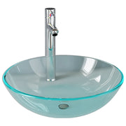 Lavandino con Rubinetto e Piletta Vetro Temperato Trasparente CFW9967080
