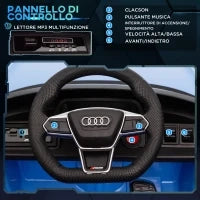 Auto Elettrica per Bambini 3-5 Anni con Telecomando, Sospensioni e Clacson, 103x58x41 cm, Blu e Nero