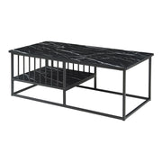 Tavolino/consolle/tavolino laterale 120 x 60 x 42 cm effetto marmo nero 03_0010837