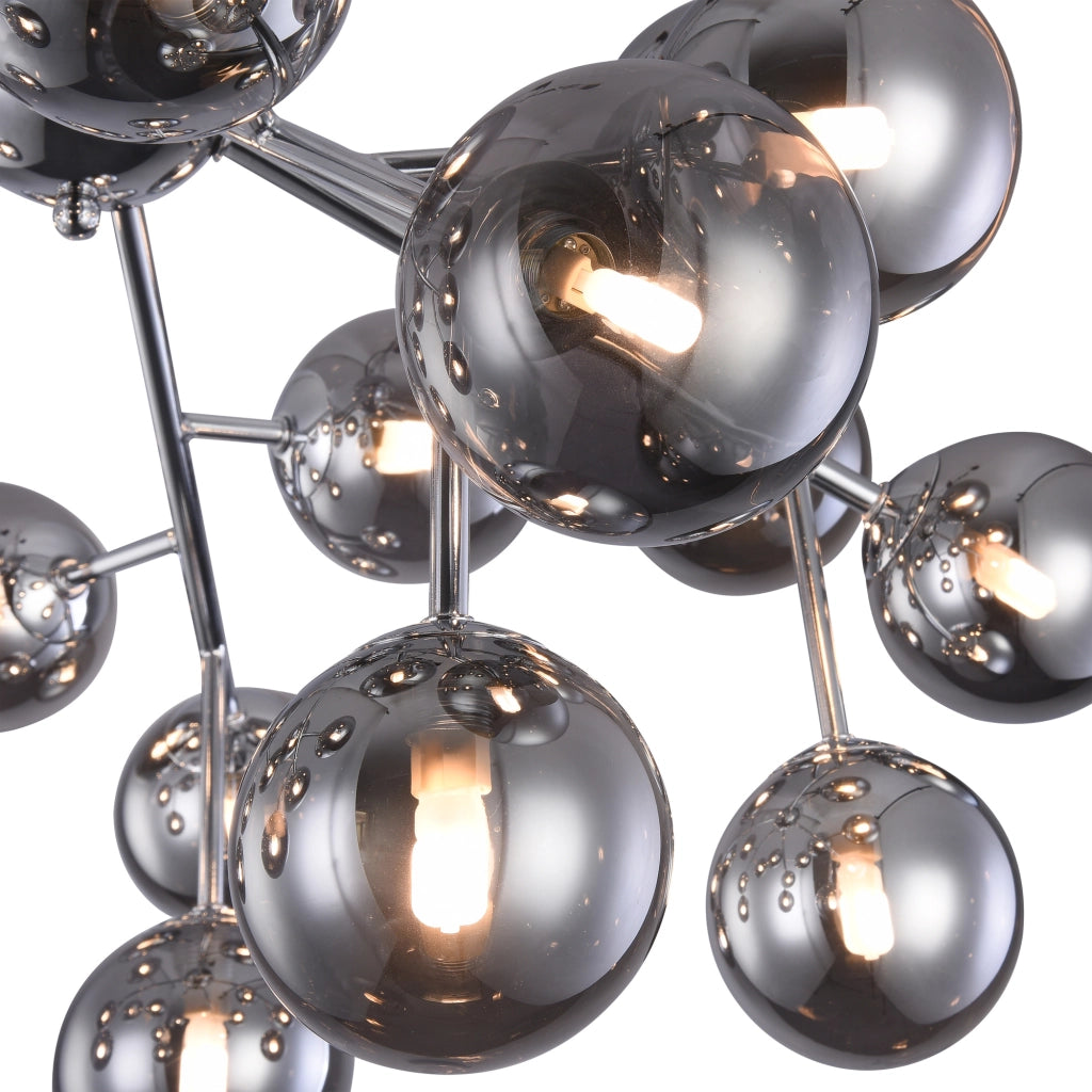 Maytoni Plafoniera contemporanea Dallas 20 luci G9 cromo metallo vetro soffiato fumè