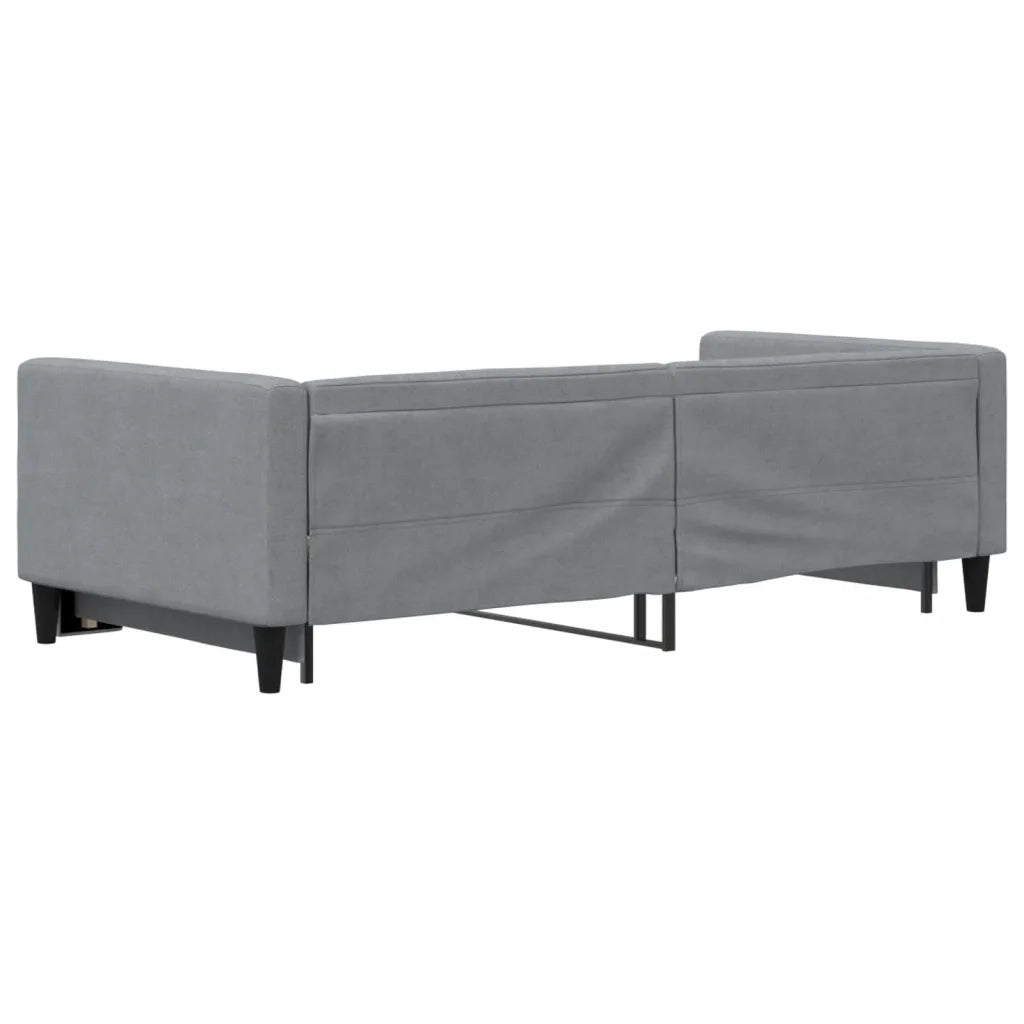 Divano Letto con Letto Estraibile Grigio Chiaro 100x190 Tessuto 3196655