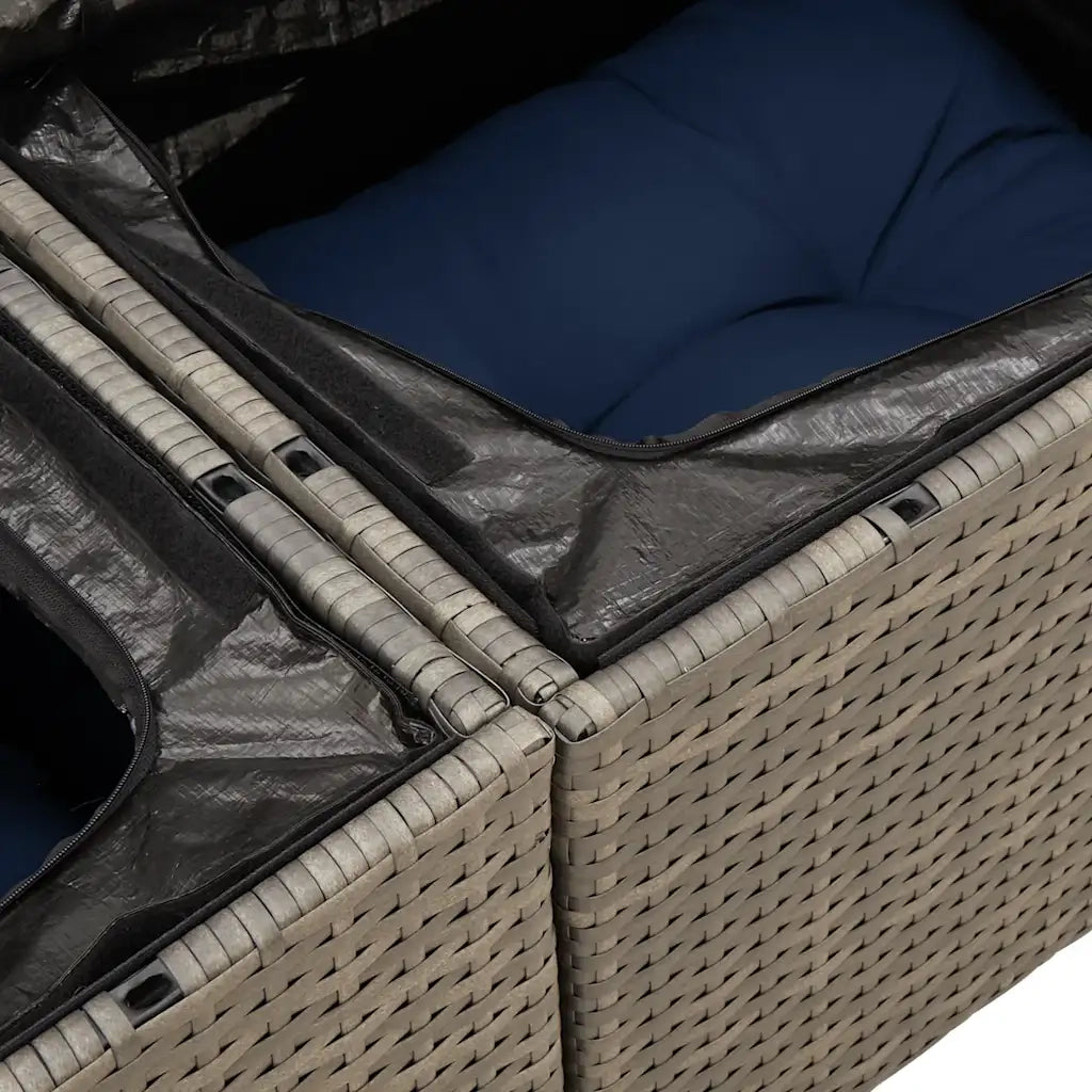 Set Divani da Giardino 7 pz con Cuscini Grigio in Polyrattan 3327449