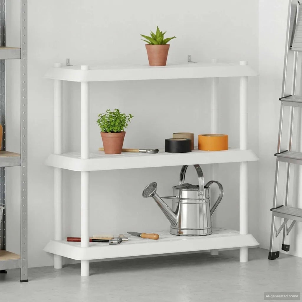 Unità di scaffalatura 3 livelli 100 x 40 x 96 cm PP Bianco 8011746