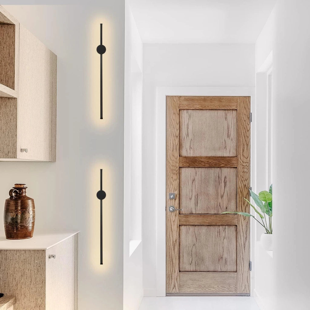 ZMH Applique da parete a LED per interni nera moderna 60cm girevole per scale