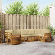 Set divano sezionale con cuscino 7 pcs Naturale e Beige 3375418