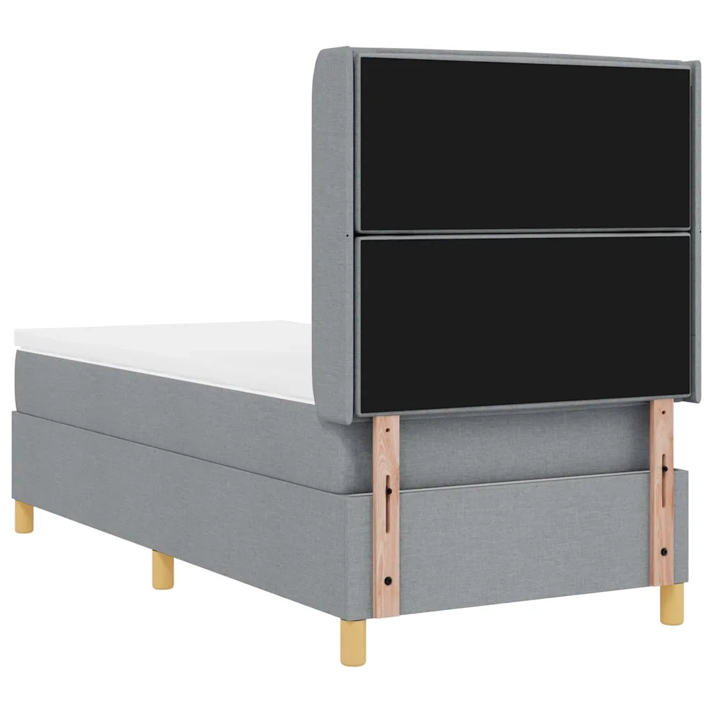 Letto a molle con materasso Grigio chiaro 90 x 190 cm Tessuto 3341742