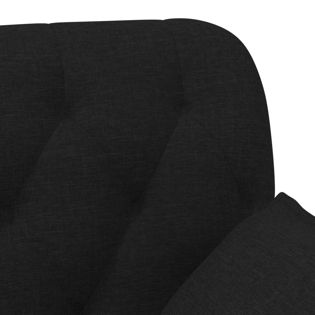 Loveseat con bottoni imbottiti Nero 111 x 68 x 80 cm Tessuto 42041798