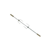 Spiedo Girarrosto per Barbecue inox con Manici in Legno per Barbecue
