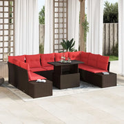 Set Divano da Giardino 10 pz Marrone polyrattan 3357987