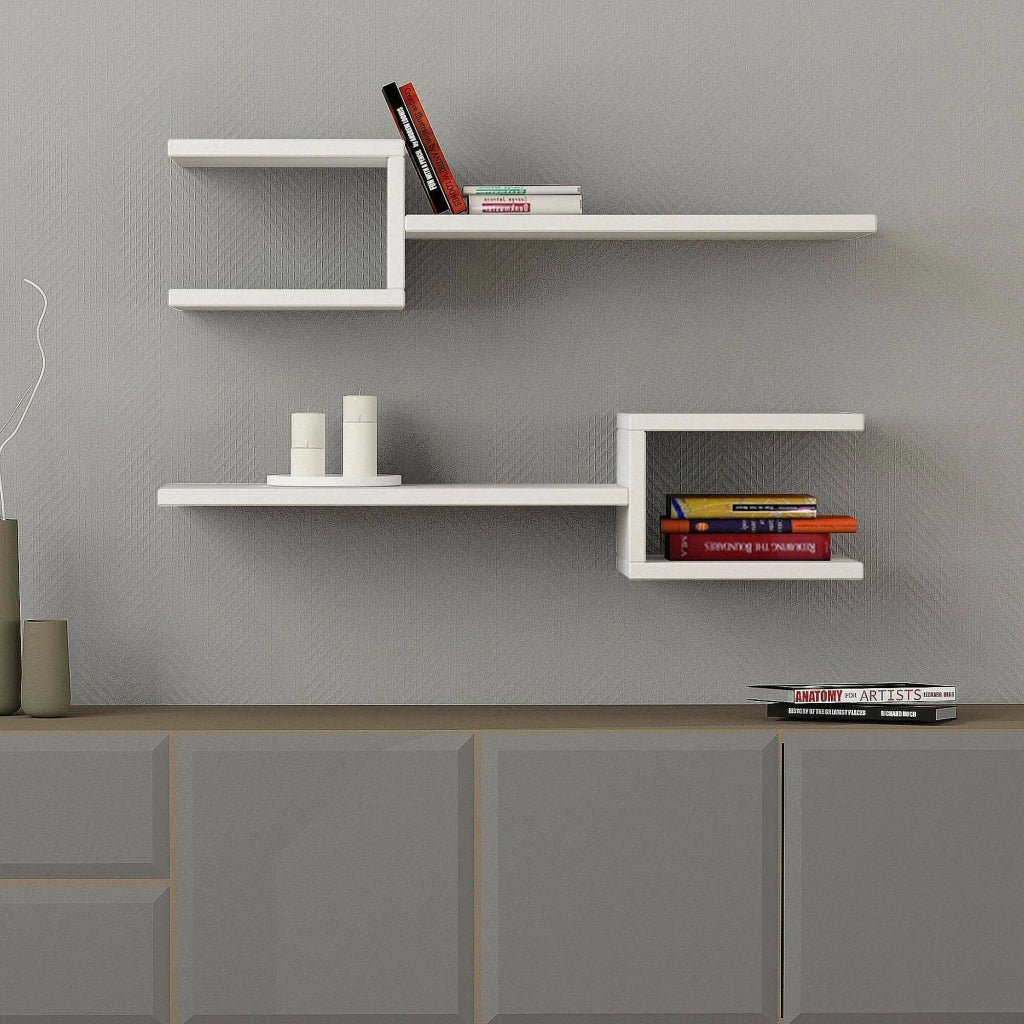Domingo, Mensola un Ripiano, 75x22x18h cm Bianco