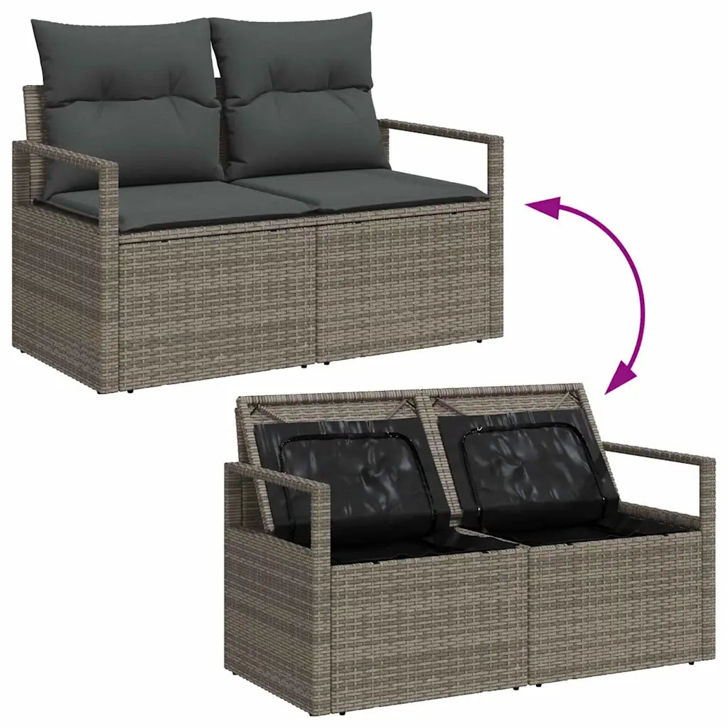 Set Divano da Giardino 9 pcs Grigio polyrattan 3356389