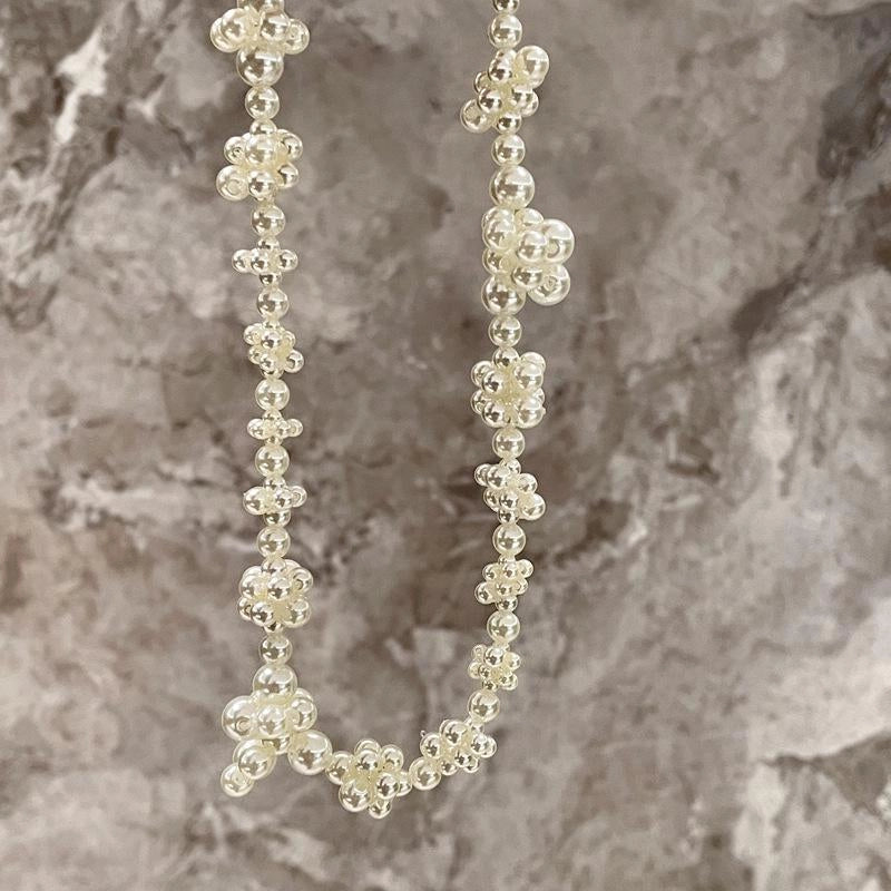 Collana irregolare con perle, tessuta a mano, regalo di Natale o di compleanno.