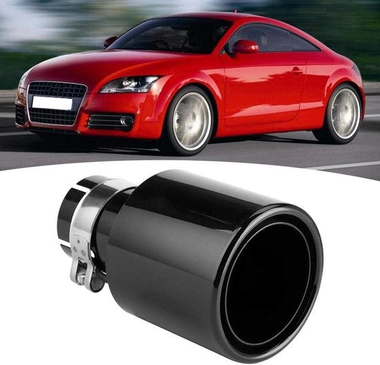 Uscita universale a 63 mm con iniettore a coda a collo in acciaio inossidabile - doppia parete espansa per uscita finale nera - diametro 101 mm.
