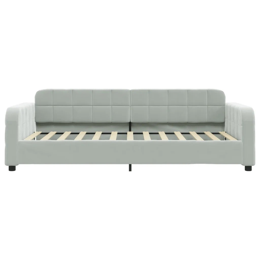 Divano Letto con Materasso Grigio Chiaro 80x200 cm in Velluto